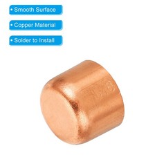 3pcs 5/8″ ID Copper Pipe End Cap Copper Fitting Cap Sweat Plug Solder Connection