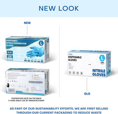 Medguy Medical Blue Nitrile Disposable Exam Gloves, 4.5 Mil 100 Pcs Powder-Free