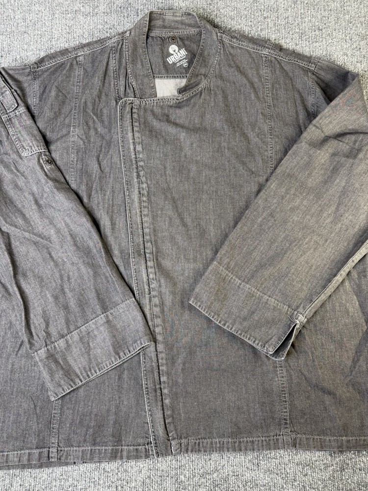 Urban Chef Works Jacket Men’s 2XL Gray Cotton Chef Coat Utility