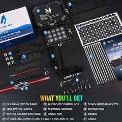 5Inch RGB Switch Panel Toggle Momentary Strobe Pulsed Circuit Control Box System