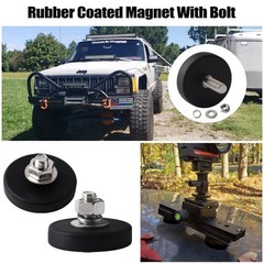 4Pcs Rubber Coated Magnets with Bolts, Heavy Duty Magnets M6 Male Thread, Strong