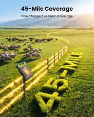 Solar Electric Fence Charger 1.0J, Epoify LD03 45 Mile Fence Energizer with 8…