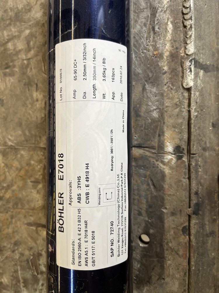 Bohler 3/32 E7018 Electrodes 8lb Cans