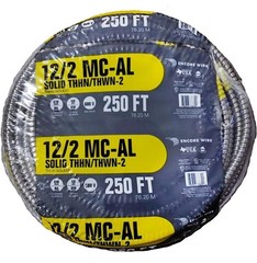 MC-AL 12 AWG SOLID ALUMINN ENCORE WIRE METAL CLAD CABLE 250FT