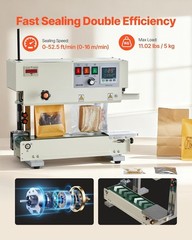 Continuous Bag Band Sealing Machine, 0.24-0.47 in Seal Width, Vertical Band S…