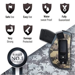 PH Tactical IWB Gun Holster Concealed Carry Camo Nylon Compact 9mm 380 Clip