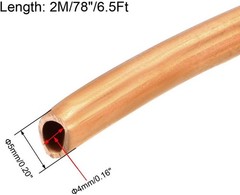 Durable 13/64″ OD Copper Refrigeration Tubing, 6.5 Ft Length for Reliability