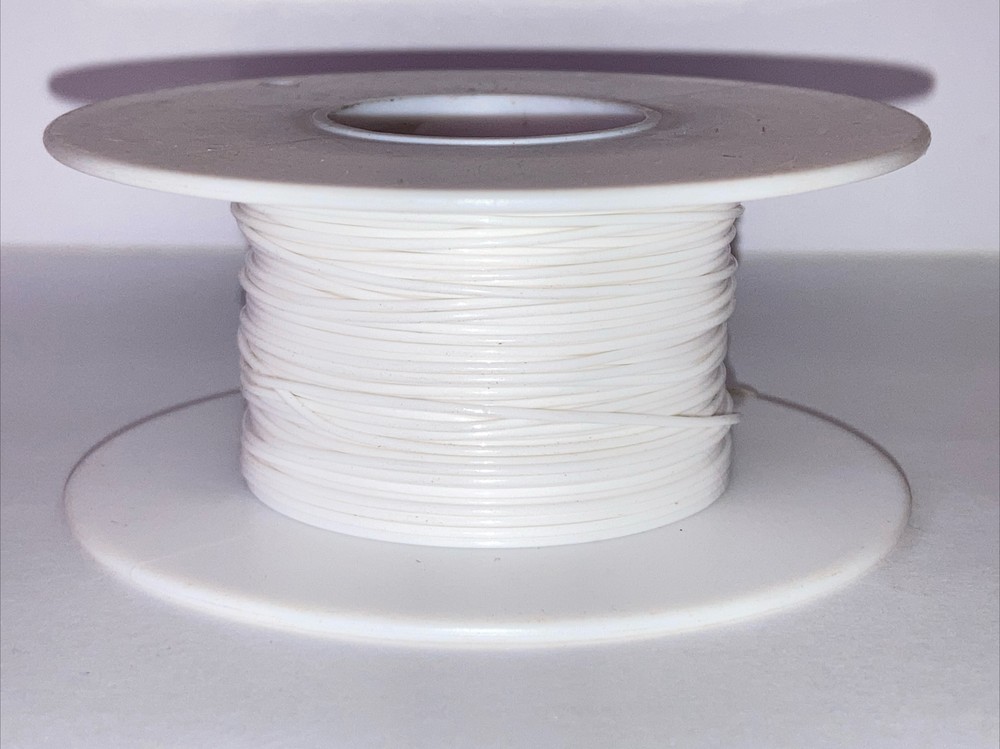 24 Gauge Solid Strand Teflon Insulated Silver-Plated MIL-W-81822/6 White 100ft