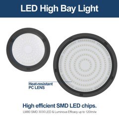 2Pack 200W UFO Led High Bay Light Commercial Warehouse Shop Gym Light Fixtures