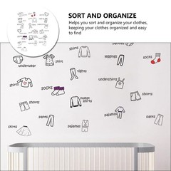 Removable Dresser Clothes Labels: Wardrobe Clothing 60.00X40.00X0.01CM, Multi