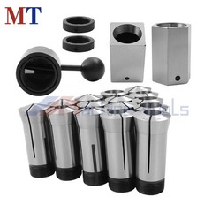 1/8-1 Inch 5C Fractional Collet Set 15 Pack with 5 Collet Blocks for Lathe