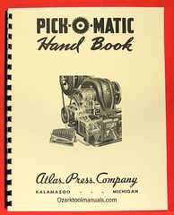 ATLAS Pick-O-Matic Install Operate on Metal Lathe Thread Gear Charts Manual 0041