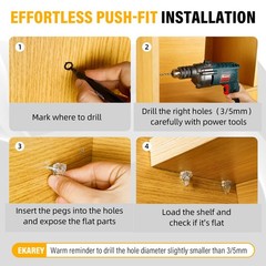 30 Pcs Cabinet Shelf Pegs for Shelves, 3mm Pins Holders, 3mm, 30 Pieces