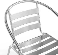 Flash Furniture Lila Commercial Aluminum Indoor-Outdoor Restaurant Stack Chair w