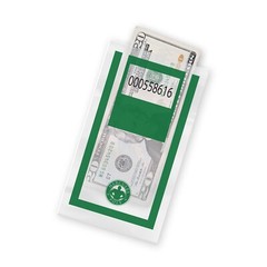 Cash Drop Bags – Clear Plastic Envelopes – 1,000/Case – Green, Red, White, Blue