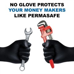 PermaSafe HD Orange Disposable Nitrile Gloves Black Large (1 Box of 100)