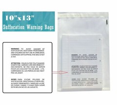 100 10×13 Suffocation Warning Clear Poly Self Seal Bags 1.5 mil -ST ShipMailers