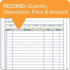 3-Part Carbonless Sales Order Book, 50 Sets per Book, Wraparound Cover, 250 Tota