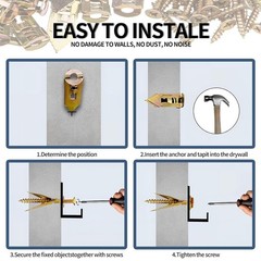 100PCS Drywall Self-Drilling Anchors with Screws Kit, 50 Metal Sheetrock Anchors