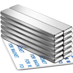12 Count Neodymium Bar Magnets, Strong Powerful Permanent Adhesive 60x10x3mm