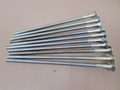 10 Pack of 1/4-20 x 6-1/2 Zinc Coated Steel Carriage Bolts
