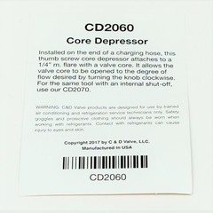 C&D Valve Large Thumb Screw Core Depressor, Coupler Attaches to 1/4″ Flare