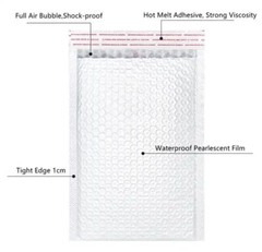 50 #1 7.25″ x 12″ Poly Bubble Padded Envelopes Mailers Shipping Bags White 7×11