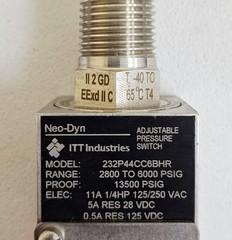 ITT Industries 232P44CC6BHR Neo-Dyn Adjustable Pressure Switch 13500 PSIG
