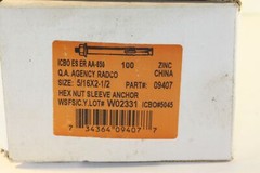 POWER BULL ANCHOR SLEEVE ANCHORS w HEX NUT 5/16″ X 2 1/2″ boxes of 100
