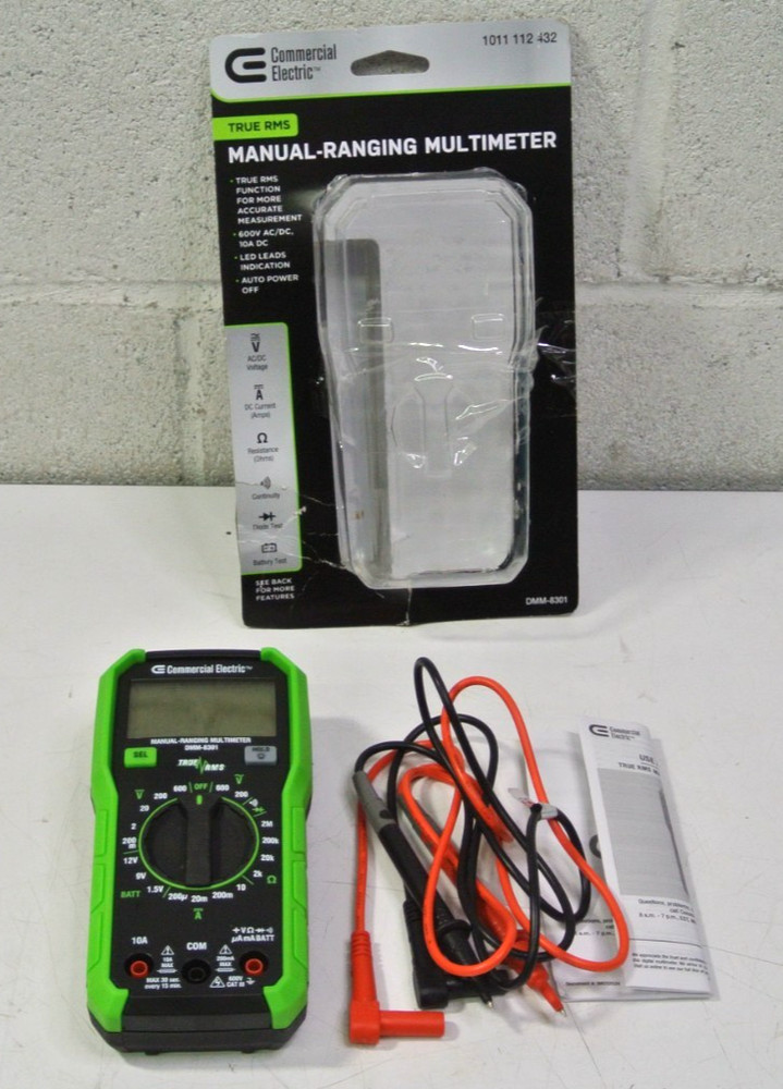 Commercial Electric 1011 112 432 (DMM-8301) 600V RMS Ranging Digital Multimeter