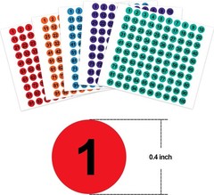 5000 Pcs 0.4 Number Stickers 1-100 Vinyl Dot Labels Inventory Organizer