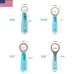 Waterproof Copper Wire Crimp Connectors Assortment Heat Shrink Ring Terminals