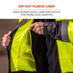 Unisex-Adult 3-in-1 Hi-Vis Winter Bomber Jacket, Lime, Large US