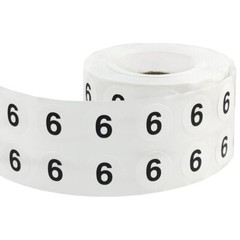 White with Black Number Stickers | 0.5″ Inch Round | 1000 Pack | Pick from 0-20