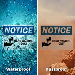 Hand Washing Only OSHA Notice Sign Metal, Plastic, Or Decal – 5 or 10 Pack