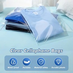 UltraOutlet 14×20 inches Large Clear Resealable Cellophane Bags for Packaging…