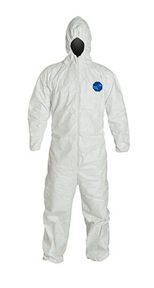 Dupont TY127S Tyvek Coverall Bunny Suit Hood Elastic Wrist & Ankle Sizes M – 4XL