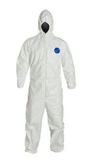 Dupont TY127S Tyvek Coverall Bunny Suit Hood Elastic Wrist & Ankle Sizes M – 4XL