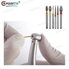 20PCS Dental Diamond Burs Flame Ogival FG Coarse/Fine Grit Polishing High Speed