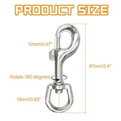 Litoexpe 2 Pcs 3.5 Inch Swivel Eye Bolt Snap Hooks, Heavy Duty 220Lbs Load Ca…
