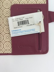 Franklin Covey CO AVA Binder 9.2”x7” Full Grain Leather for Planner Plum Purple