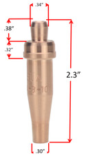 SÜA – 3-101 Acetylene Cutting Tips replacement for Victor, SMALL TIPS, All Sizes