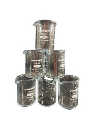 VWR 100mL Low Form Griffin Glass Graduated Beaker Pour Spout 6PK 10754-948