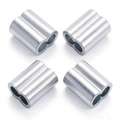 Pack of 50 Aluminum Crimping Loop Sleeve Cable Crimp for 1/4 inch Diameter Do…