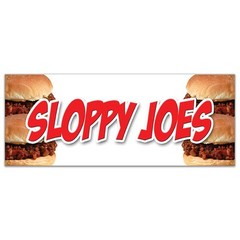 SLOPPY JOES BANNER SIGN beef chicken bun sliders homemade food lunch