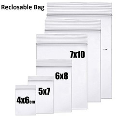 ALL SIZE Reclosable Seal Bag Plastic Poly Zip Lock Bags Jewelry Zipper Baggie 2M