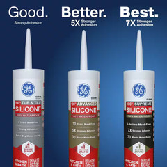 Tub and Tile Silicone 1 Caulk 10.1 Oz Kitchen and Bath Sealant White (12-Pack)