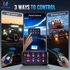 APP+Wireless Remote 8Gang Switch Panel LED Toggle Momentary Circuit Relay System