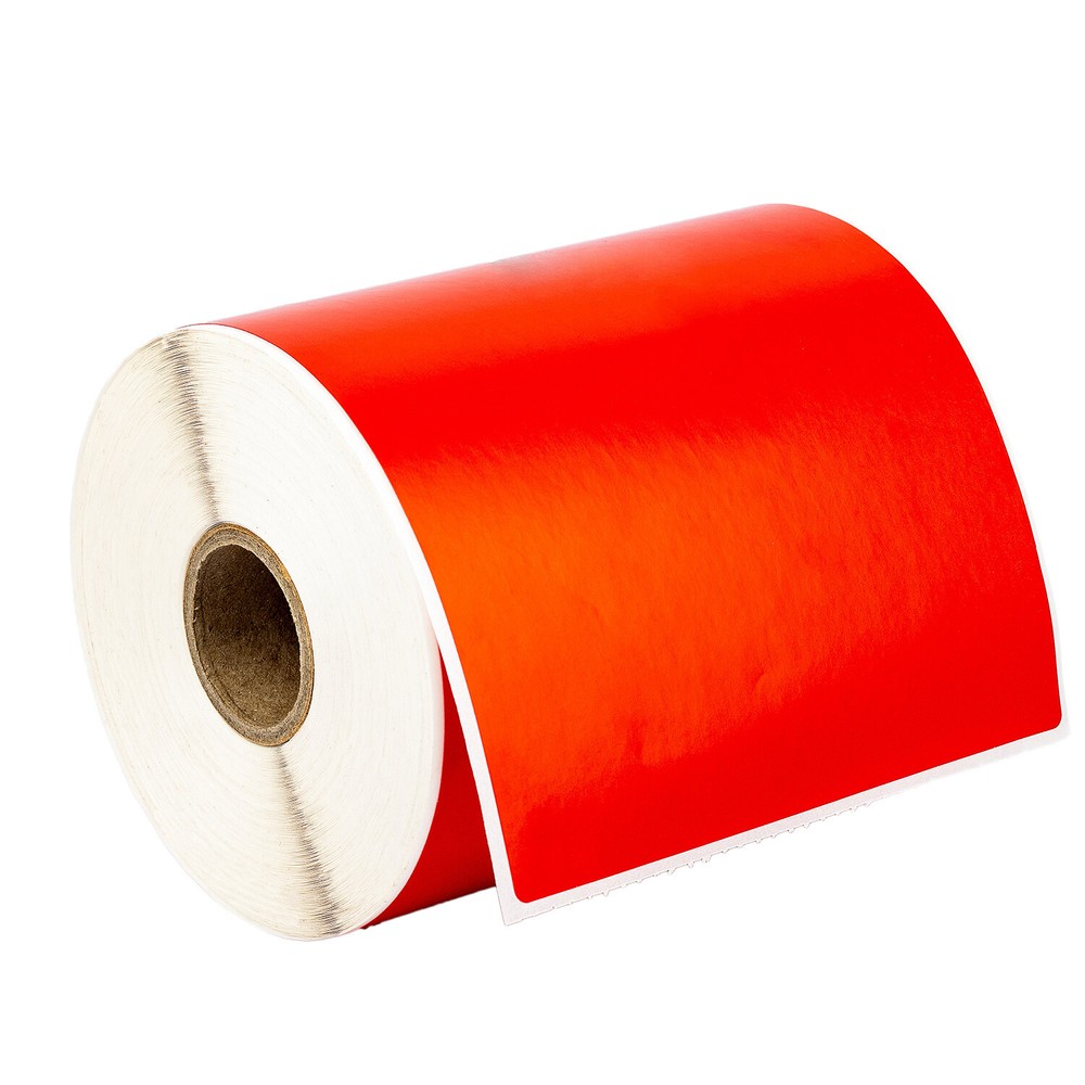 ZEBRA 4×6 COLOR (4″ x 6″) RED Direct Thermal Labels – 1″ Core – (1) Roll of 250