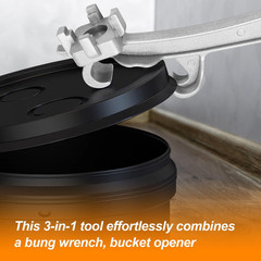 Jersvimc Bucket Opener Tool 5 Gallon 3-in-1 Bung Wrench, Aluminum Drum…